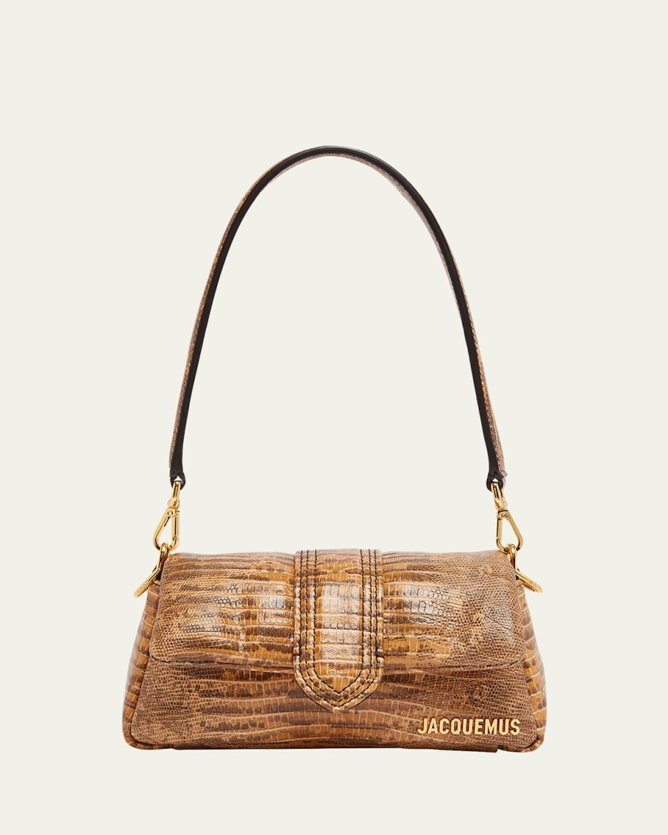 Le Petit Bambimou Croc-Embossed Leather Shoulder Bag